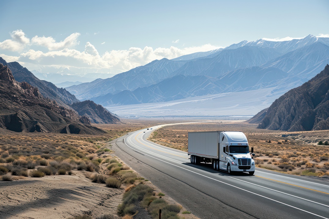 a truck driving on a road